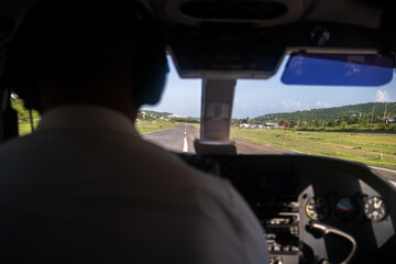 Plane taking off from Culebra, Puerto Rico
