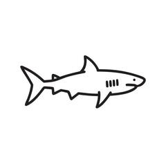 Naklejka premium Iconic shark silhouette for marine biology design project