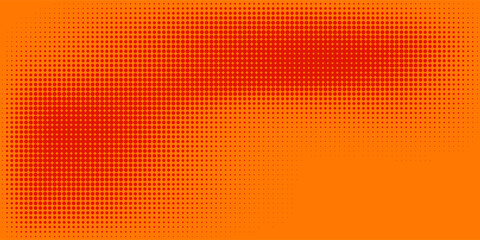 Dots halftone orange color pattern gradient texture with technology digital background.