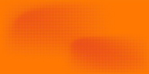 Dots halftone orange color pattern gradient texture with technology digital background.