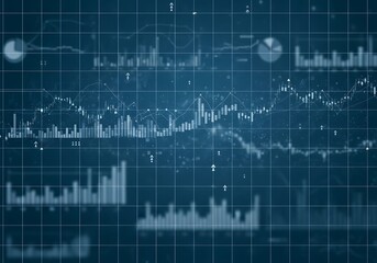 Dynamic financial charts and graphs showing market trends and growth on a digital interface