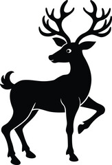 Majestic reindeer silhouette vector art graphic design