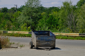 broken cart on the road