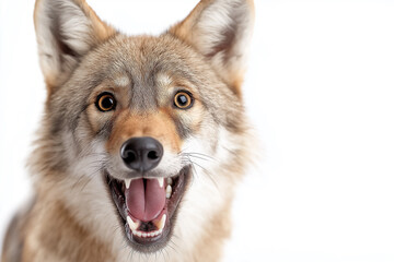 Fototapeta premium Captivating portrait of a smiling Czechoslovakian wolfdog with adorable expressions