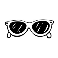Sunglasses fashionable vector illustration. Hand Drawn Sketch Sunglasses outline. Eyeglasses fashion glasses accessory.
