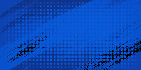 blue color pattern gradient grunge texture background. Dots pop art comics sport style vector illustration
