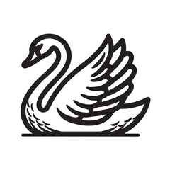 Elegant swan silhouette design for artistic projects and prints