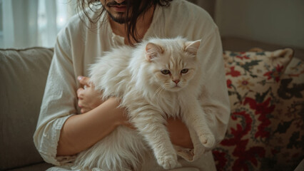 Cat Lover Moments with Sunny Cuddles and Playful Pet Photography Scenes