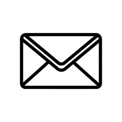 Envelope icon in minimalistic design with black outline  
