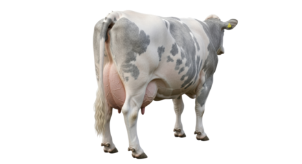 Isolated Cow Standing Rear View