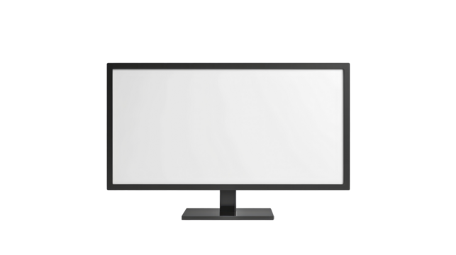 Modern flat screen monitor with a sleek design and a minimalist black stand suitable for various environments