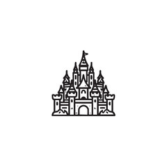 Fototapeta premium Magical castle design for childrens party theme and decor