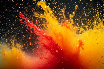 Vibrant Red and Yellow Liquid Splash Explosion 5.