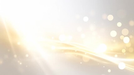 Elegant gold light rays and bokeh particles abstract background video for presentation - Powered by Adobe