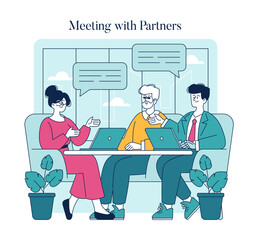 Business Travel. Flat Vector Illustration