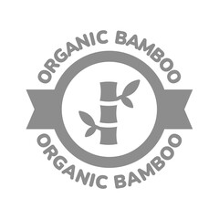 Organic bamboo vector label. Natural bamboo fabric, material or textile icon.