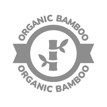 Organic bamboo vector label. Natural bamboo fabric, material or textile icon.