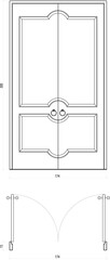 Element of Classic Double Door Architectural Drawing. Set 33