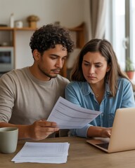Young Couple Discussing Future Plans Cozy Home Office Image Capture Casual Environment Intimate Concept