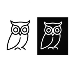 Obraz premium Simple Owl Line Art Icon