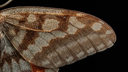 High-resolution microscopic look at the delicate features of a moth wing