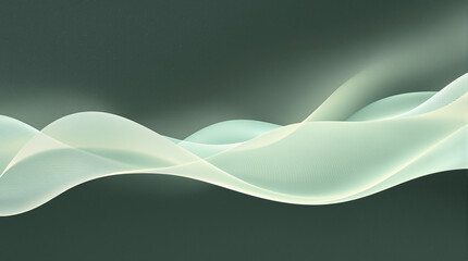 Abstract Green Wave Background