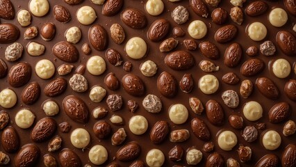 Decadent milk and dark chocolate sweets, luxurious dessert setting.