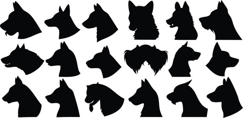 dog head, realistic, black and white illustration, digital art, high detail, precise lines, sharp contrast
