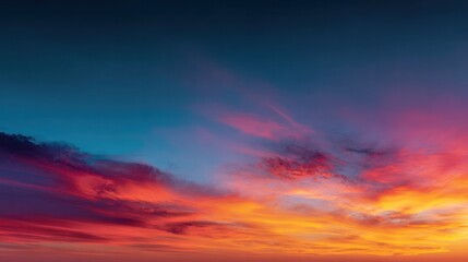 Obraz premium Smooth gradient sky blending blue and orange hues, evoking calm energy and harmony