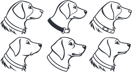 dog head, realistic, black and white illustration, digital art, high detail, precise lines, sharp contrast
