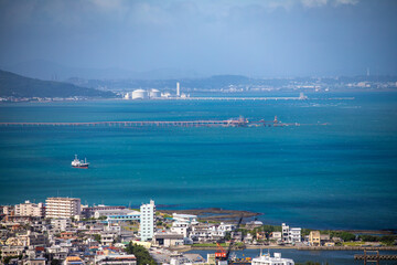 Aerial view of Nancheng City, Okinawa Prefecture, Japan