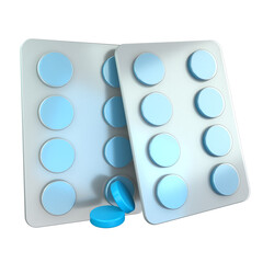 Blister Tablets 3D Illustration