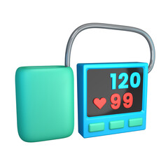 Digital Blood Pressure 3D Illustration