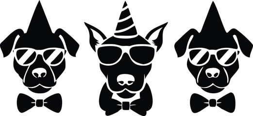 dog head, realistic, black and white illustration, digital art, high detail, precise lines, sharp contrast
