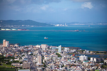 Aerial view of Nancheng City, Okinawa Prefecture, Japan