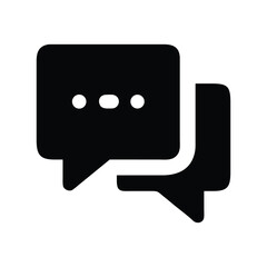 Black speech bubbles illustrate online communication and discussion effectively.