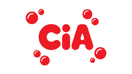 Red CIA Logo Bubbles Design
