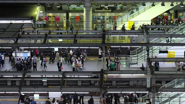 Osaka Train Station Japan &ndash; Passengers Boarding and Exiting the Train