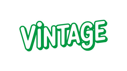 Green Vintage Word Art Design