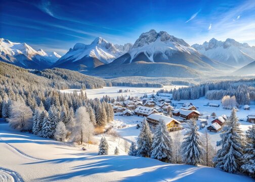 Winter Panorama of Seefeld Alps
