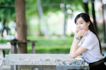 The university selected a beautiful and cute female student from the communication arts faculty for...