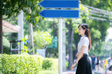 The university selected a cute college student with an Asian look to be the lead model in its...