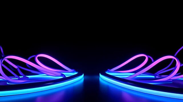 The glow metro perimeter shot twist indiana rhythmical stream enclose the looker indiana ampere impress expose of glow cyan and purple purpleness hues, create an cartoonish dancing of beam