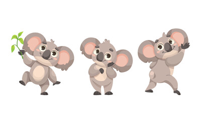 Charming and Adorable Koala Characters Captured in Playful and Joyful Poses, Full of Fun