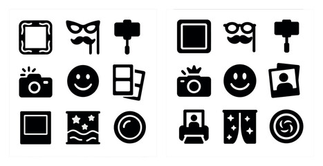 Retro and vintage outline icons set – silhouette, linear, nostalgia symbols