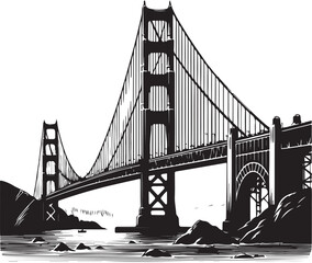 Golden gate bridge black silhouette vector, bridge isolated
By Vintage Design