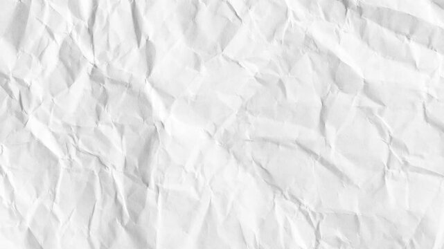Crumpled Paper Stop Motion,A seamless loop animation of a white wrinkled paper texture. Perfect for creative projects.
