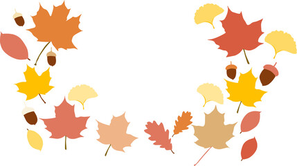 秋の落ち葉のイラスト