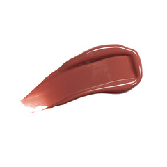 caramel brown glossy lipstick smear, cosmetics beauty product texture, liquid blush, lipstick,...
