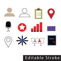 Collection of Business and Communication Icons vector